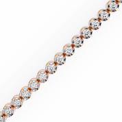 1.30 Carat Round Shape Diamond Tennis Bracelet in Rose Gold