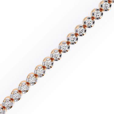 1.13 Carat Round Shape Diamond Tennis Bracelet in Rose Gold