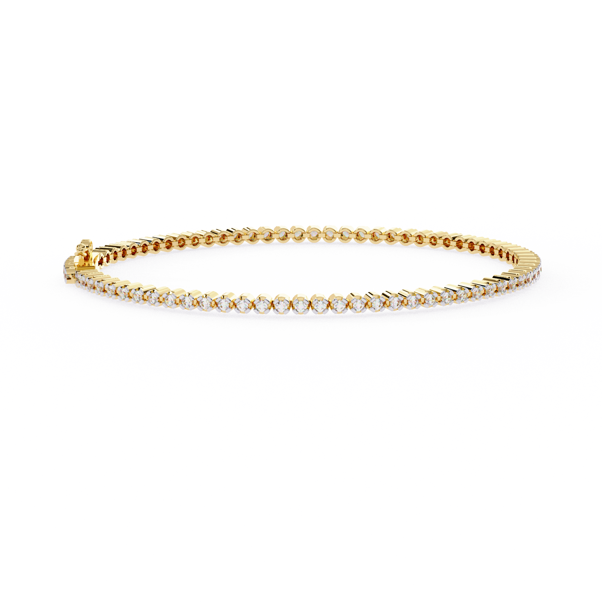 1.30 Carat Round Shape Diamond Tennis Bracelet in Rose Gold 18K Yellow Gold Natural Diamond