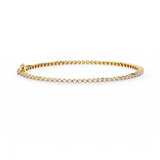 1.13 Carat Round Shape Diamond Tennis Bracelet in Yellow Gold