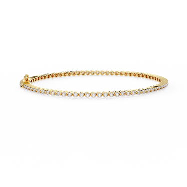 1.13 Carat Round Shape Diamond Tennis Bracelet in Yellow Gold