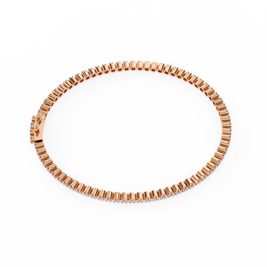 1.13 Carat Round Shape Diamond Tennis Bracelet in Rose Gold