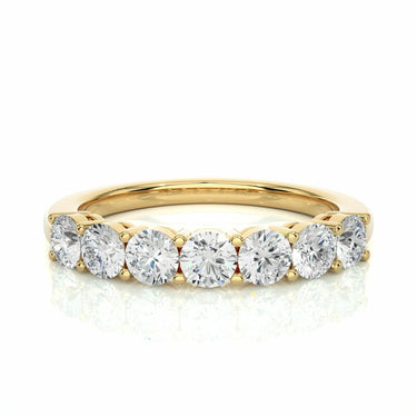 1.15 Ct 7 Stone Half Eternity Band in Yellow Gold