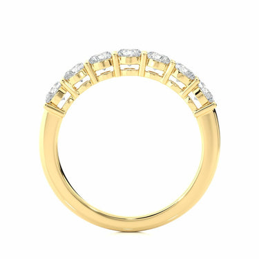1.15 Ct 7 Stone Half Eternity Band in Yellow Gold