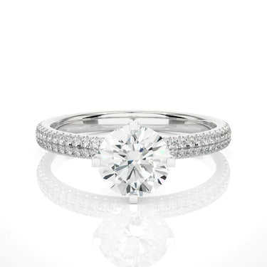 1.15 Carat Solitaire With Side Moissanite Accents Engagement Ring