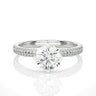 Round Cut Moissanite Solitaire With Side Accents Engagement Ring