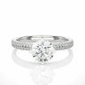 1.15 Ct Round Cut Lab Diamond Solitaire With Accents Ring In White Gold