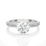 1.15 Carat Round Cut Lab Diamond Solitaire with Accents Ring In White Gold