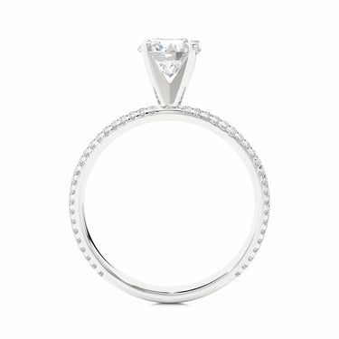 1.15 Carat Solitaire With Side Accents Engagement Ring White Gold