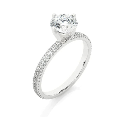 1.15 Carat Solitaire Lab Diamond with Side Accents Engagement Ring