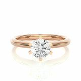 1.20 Carat Solitaire 6 Prong Moissanite Engagement Ring In Rose Gold