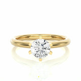 1.20 Carat Solitaire 6 Prong Diamond Engagement Ring In Yellow Gold