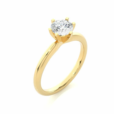 1.20 Carat Solitaire 6 Prong Diamond Engagement Ring In Yellow Gold