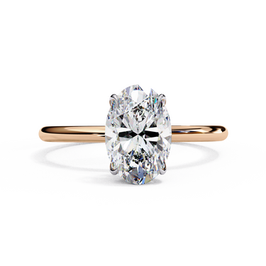 1.20 Carat Oval Cut 4 Prong Set Solitaire Lab Diamond Engagement Ring In Rose Gold