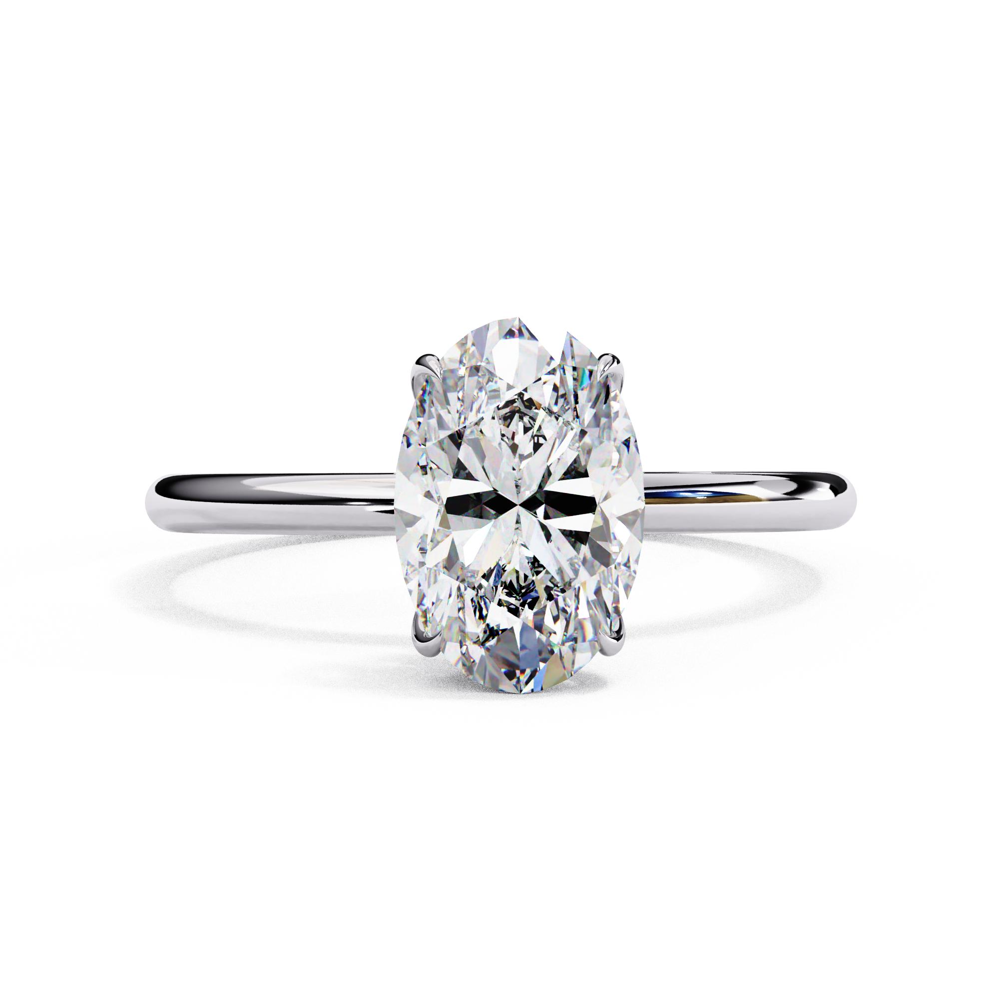 1.20 Carat Oval Cut Dual Tone Solitaire Engagement Ring