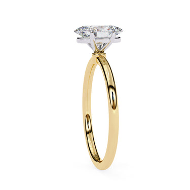 1.20 Carat Oval Cut 4 Prong Set Solitaire Lab Diamond Engagement Ring In Yellow Gold