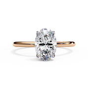 1.20 Carat Oval Cut Dual Tone Solitaire Engagement Ring 18K Rose Gold