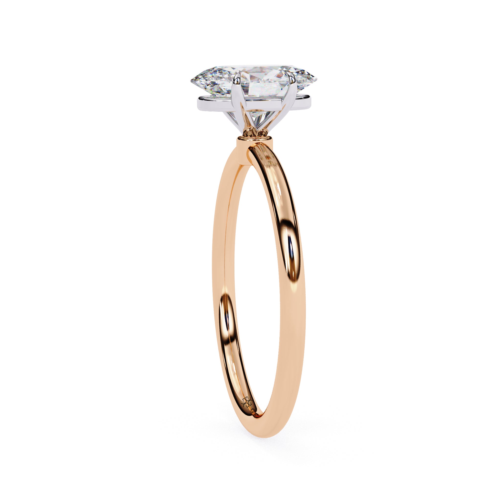 1.20 Carat Oval Cut Dual Tone Solitaire Engagement Ring