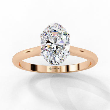 1.20 Carat Oval Cut Lab Diamond Solitaire Engagement Ring In Rose Gold