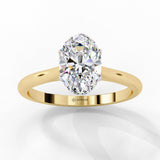 1.20 Carat Oval Cut Lab Diamond Solitaire Engagement Ring In Yellow Gold