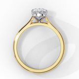 1.20 Carat Oval Cut Lab Diamond Solitaire Engagement Ring In Yellow Gold