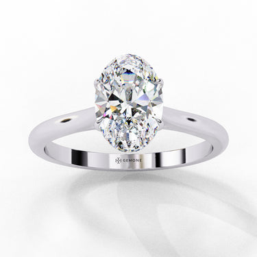 1.20 Carat Oval Cut Lab Diamond Solitaire Engagement Ring In White Gold