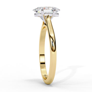 1.20 Carat Oval Cut Lab Diamond Solitaire Engagement Ring In Yellow Gold