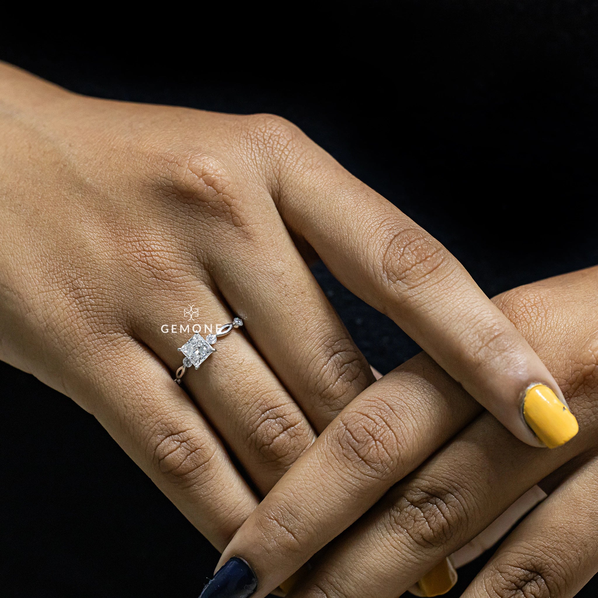 1.14 Carat Princess & Round Lab Created Diamond Ring