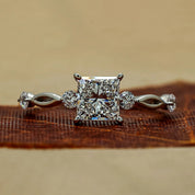 1.14 Carat Princess & Round Lab Created Diamond Ring