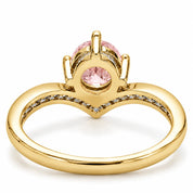 1.21 Carat Fancy Pink Round Cut Diamond Curve Ring