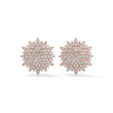 1.24 Carat Diamond Stud Earrings in White Gold Floral Design