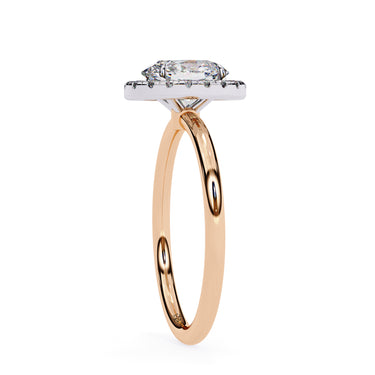 1.24 Carat Oval Shape Halo Lab Dimaond Engagement Ring In Rose Gold