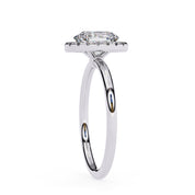 Oval Cut Halo Lab Grown Diamond Ring With Sleek Band Lab Diamond Engagement Rings