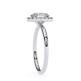 1.24 Carat Oval Shape Halo Lab Dimaond Engagement Ring In White Gold