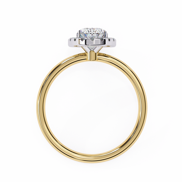 1.24 Carat Oval Shape Halo Lab Dimaond Engagement Ring In Yellow Gold