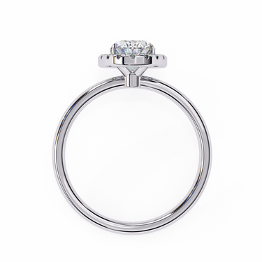 1.24 Carat Oval Shape Halo Lab Dimaond Engagement Ring In White Gold