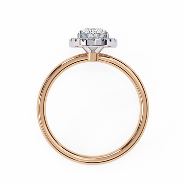 1.24 Carat Oval Shape Halo Lab Dimaond Engagement Ring In Rose Gold