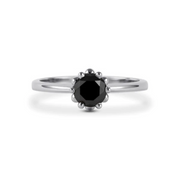 1.25 Ct Round Cut Diamond Solitaire Black Diamond Ring Black Diamond Engagement Ring