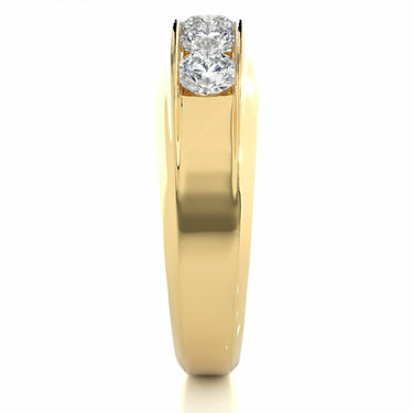 1.30 Ct Round Channel Setting Diamond Wedding Band In Yellow Gold