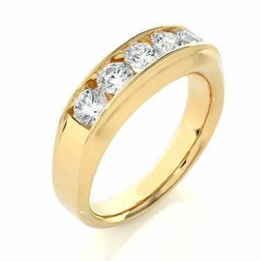 1.30 Ct Round Channel Setting Diamond Wedding Band In Yellow Gold