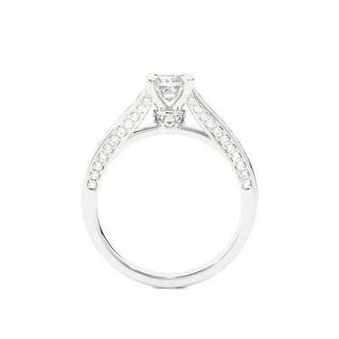 1.30 Ct Halo Princess Cut Diamond Engagement Ring In White Gold