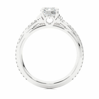 Bague de fiançailles solitaire diamant de laboratoire à 4 griffes taille ronde de 1,30 ct en or blanc 