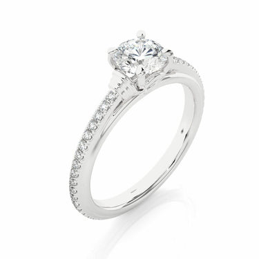 1.30 Ct Round Lab Diamond Solitaire Engagement Ring In White Gold
