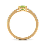 1.30 Carat Round Peridot Gemstone Ring In Yellow Gold