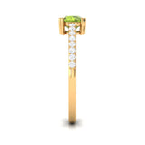 1.30 Carat Round Peridot Gemstone Ring In Yellow Gold