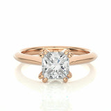 1.35 Ct Princess Cut Solitaire Diamond Engagement Ring In Rose Gold