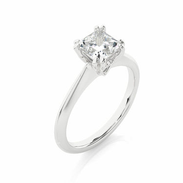 1.35 Ct Princess Cut Moissanite Solitaire Engagement Ring In White Gold