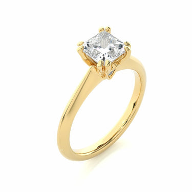 1.35 Ct Princess Cut Solitaire Diamond Engagement Ring In Yellow Gold