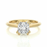 1.35 Ct Princess Cut Solitaire Diamond Engagement Ring In Yellow Gold