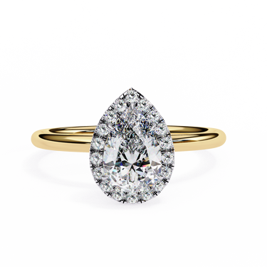 1.35 Carat Pear Cut Halo Lab Diamond Engagement Ring In White Gold